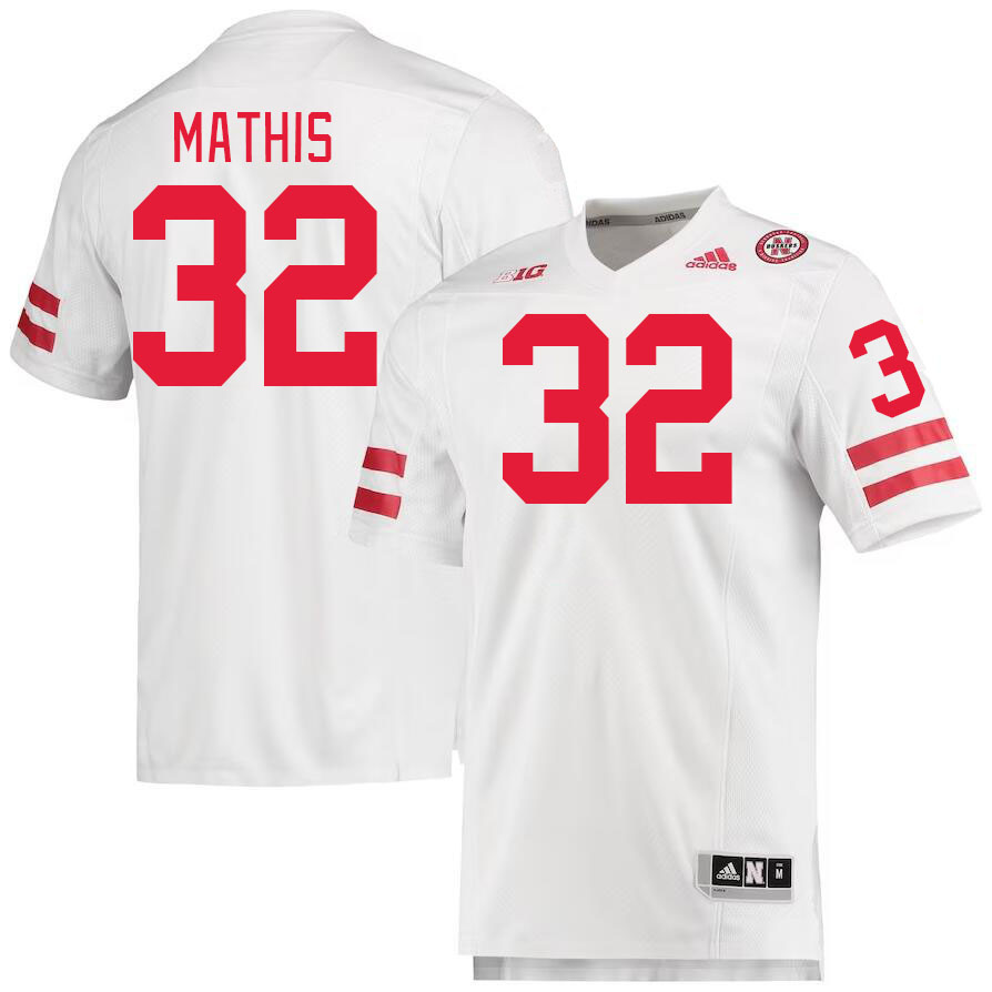 #32 Ochaun Mathis Nebraska Cornhuskers Jerseys Football Stitched-White